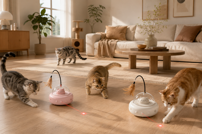 Smart Interactive Cat Laser Toy™ – Automatic Feather & Laser Play Toy
